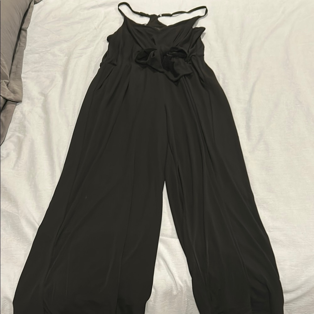 1. State Black Palazzo Jumpsuit with Crisscross Straps
